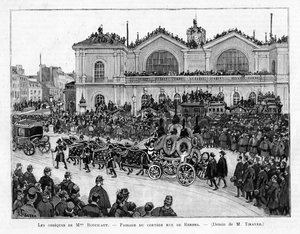 Marguerite Boucicauts begravelsesprocession i Paris, 1887